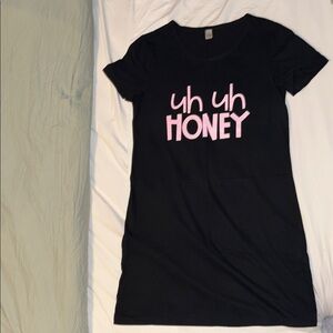 Trendy Black dress with Pink Graphic